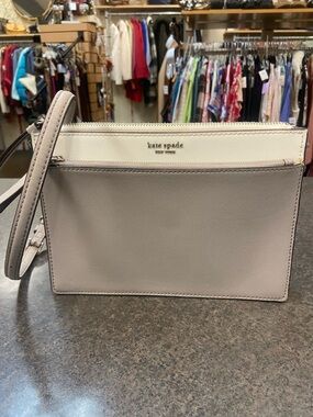 kate spade Neutral Two-Tone Crossbody in Cream and Gray